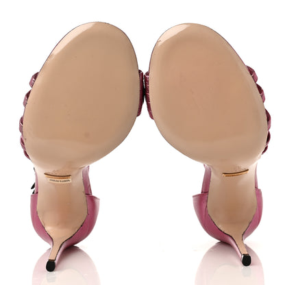 Gucci Metallic Nappa Ophelia High Heel Sandals 37 Rosa 5 of 8