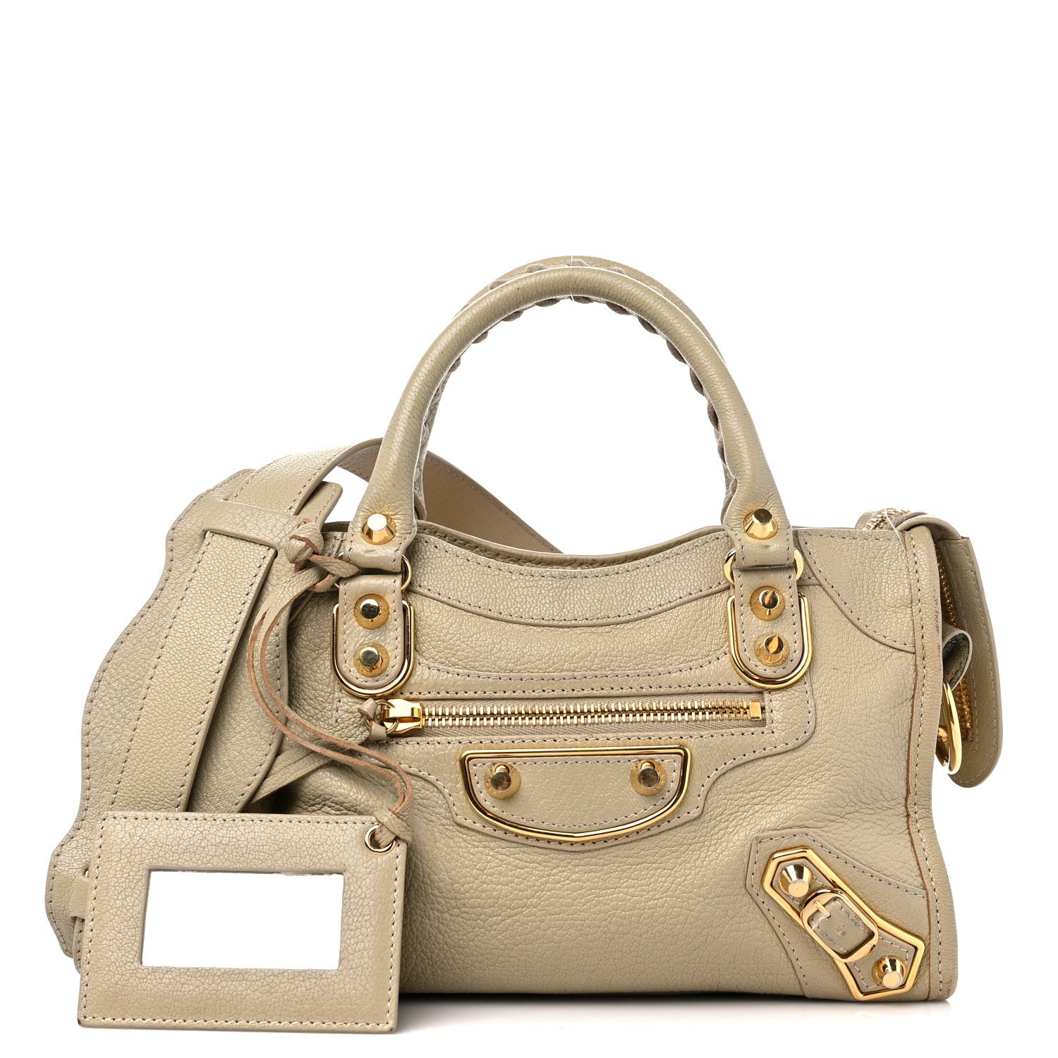 Balenciaga Chevre Gold Metallic Edge Hardware Mini City Beige Oryx 1 of 18