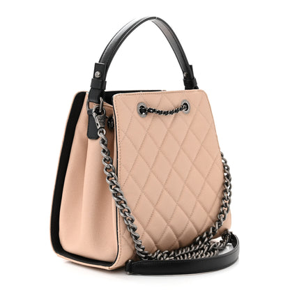 Chanel Caviar Quilted Small CC Bucket Bag Beige 3 of 11