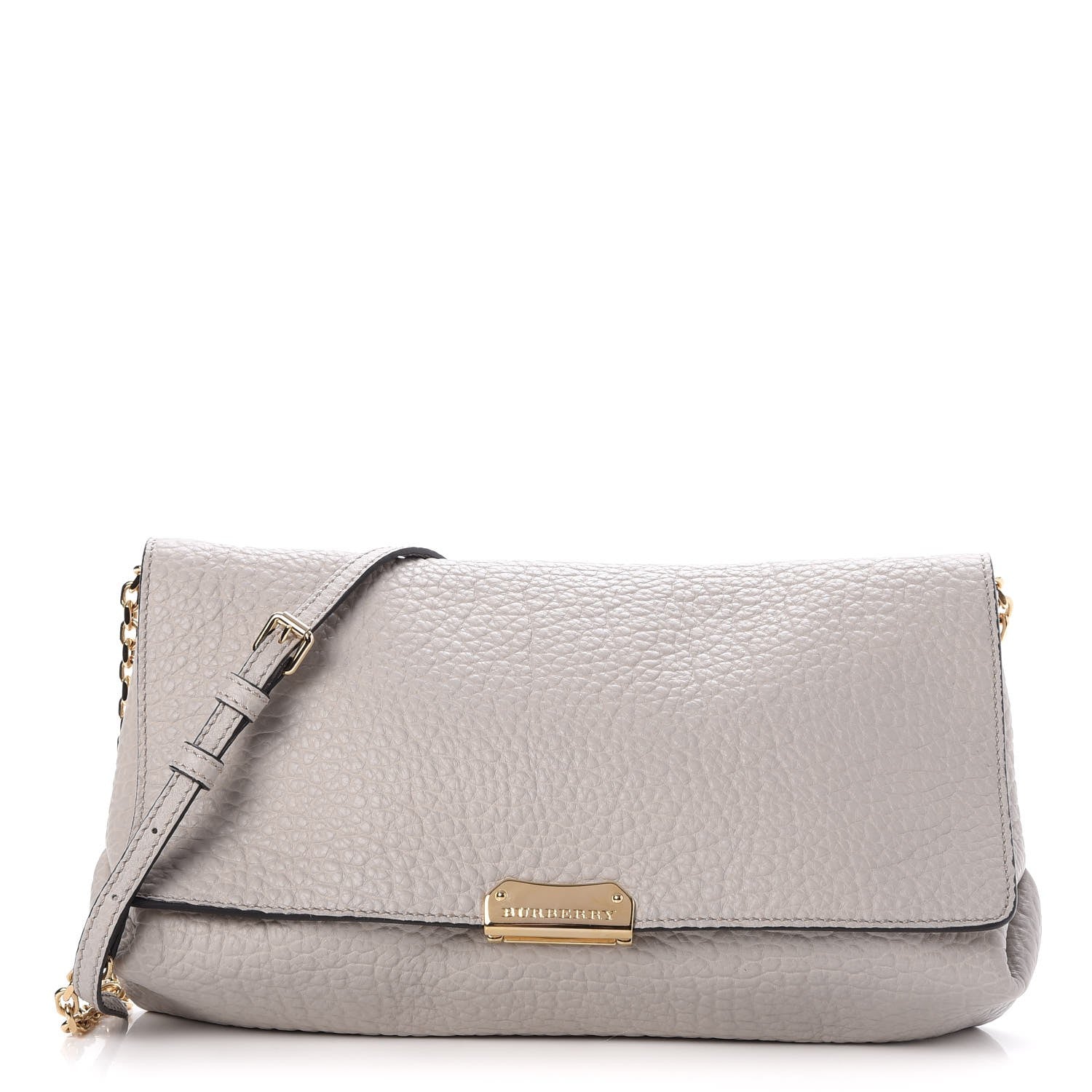 Burberry Signature Grain Medium Mildenhall Crossbody Bag Pale Grey 1 of 8