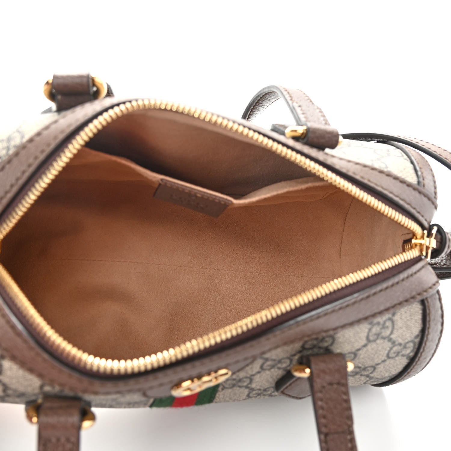 Gucci GG Supreme Monogram Web Small Ophidia Boston Bag Beige New Acero 5 of 10