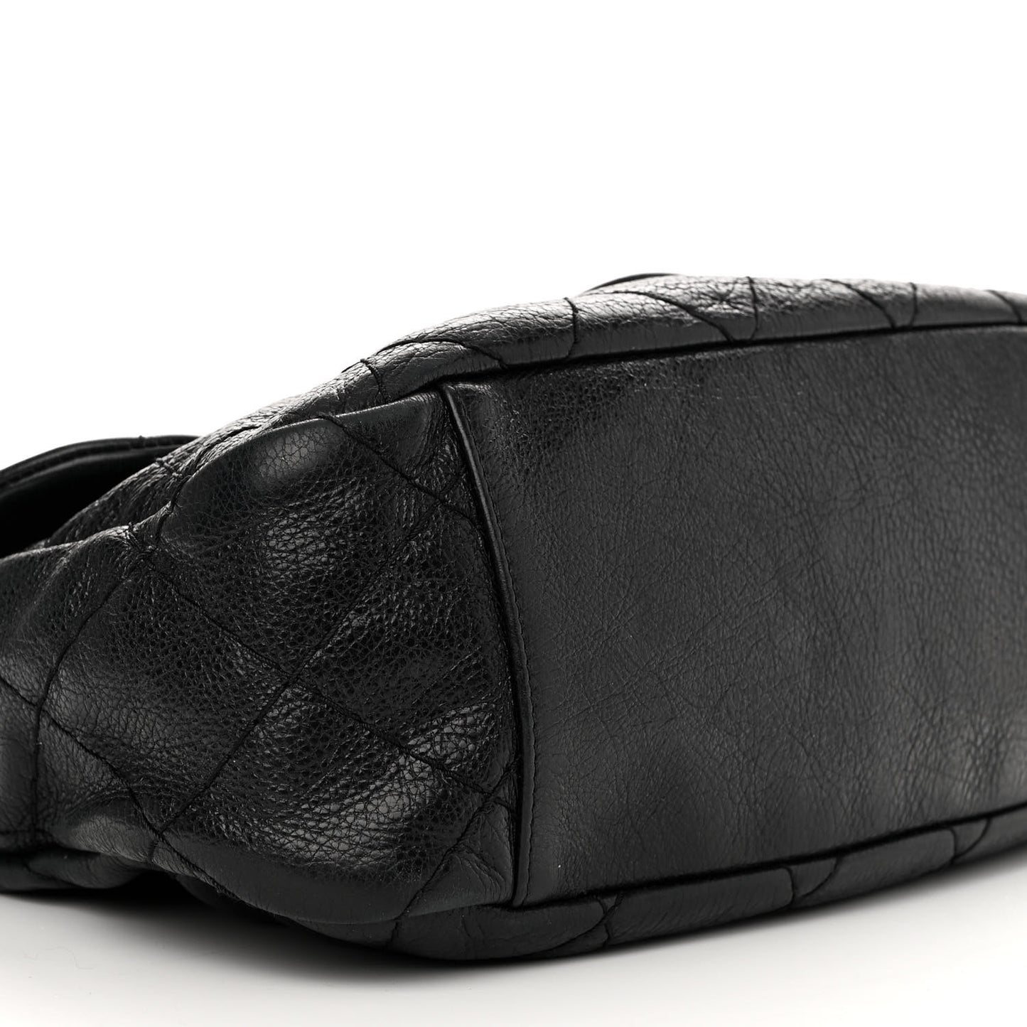 Glazed Calfskin Stitched On The Road Flap Black