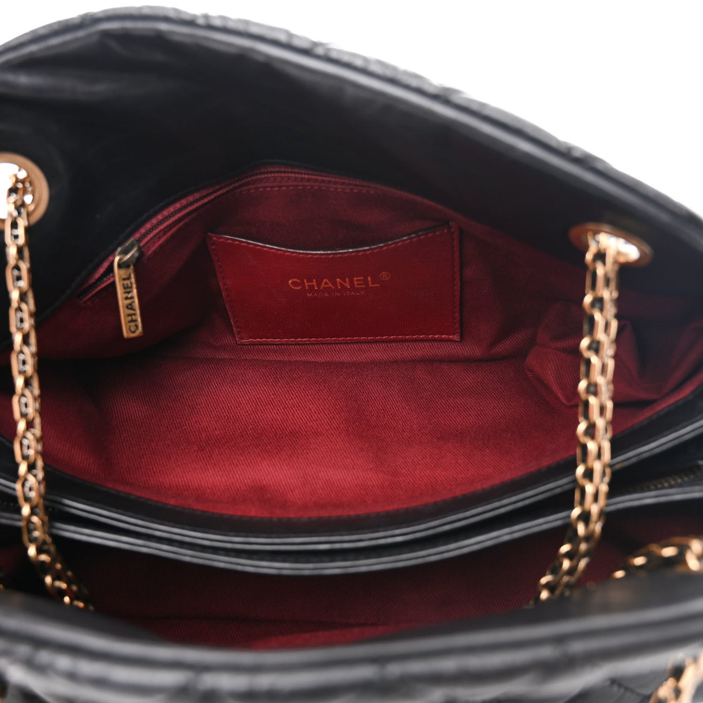 Aged Calfskin Quilted Medium Just Mademoiselle Black