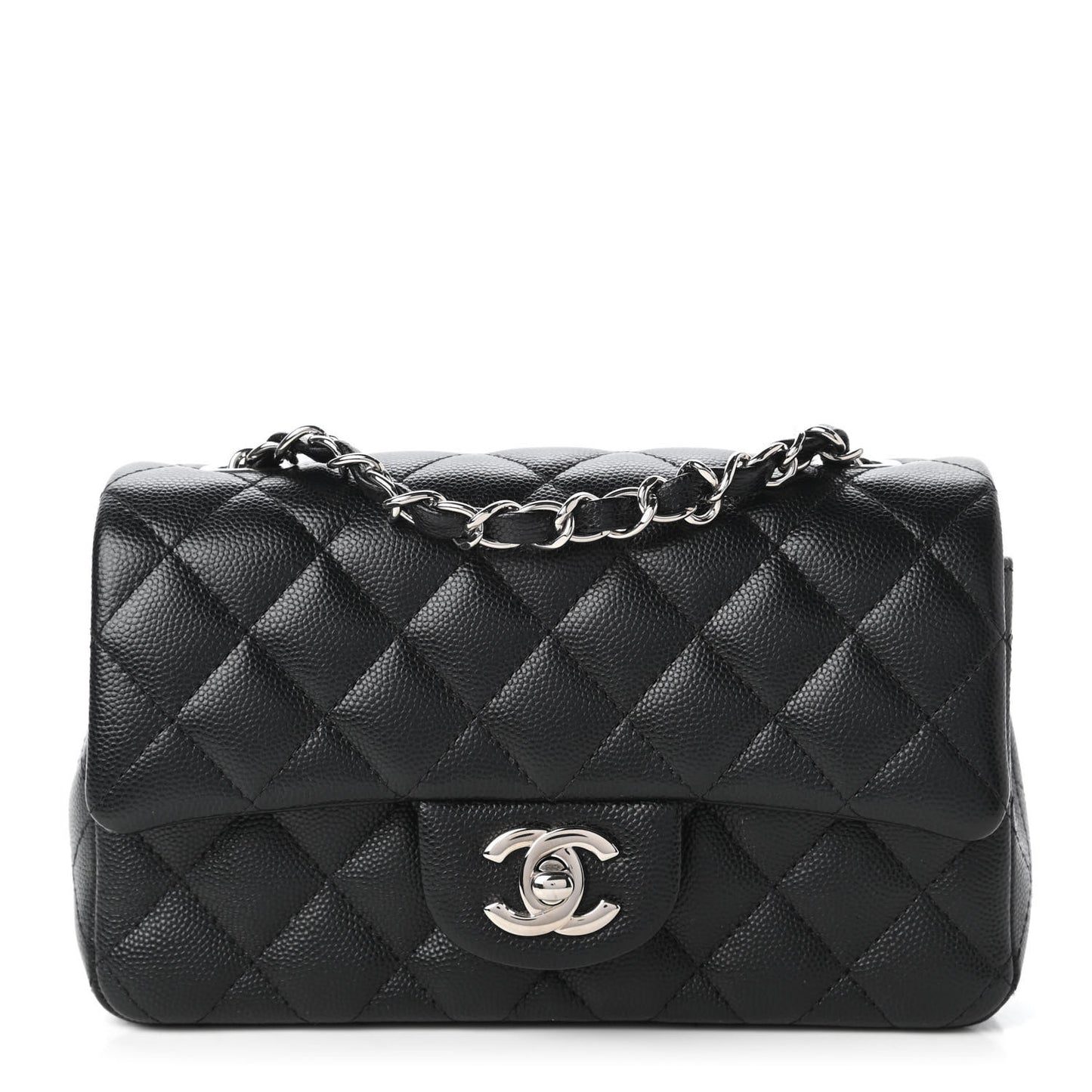 Caviar Quilted Mini Rectangular Flap Black