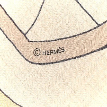 Hermes Cashmere Silk Thalassa Shawl 140 Beige Rose Mastic 4 of 5