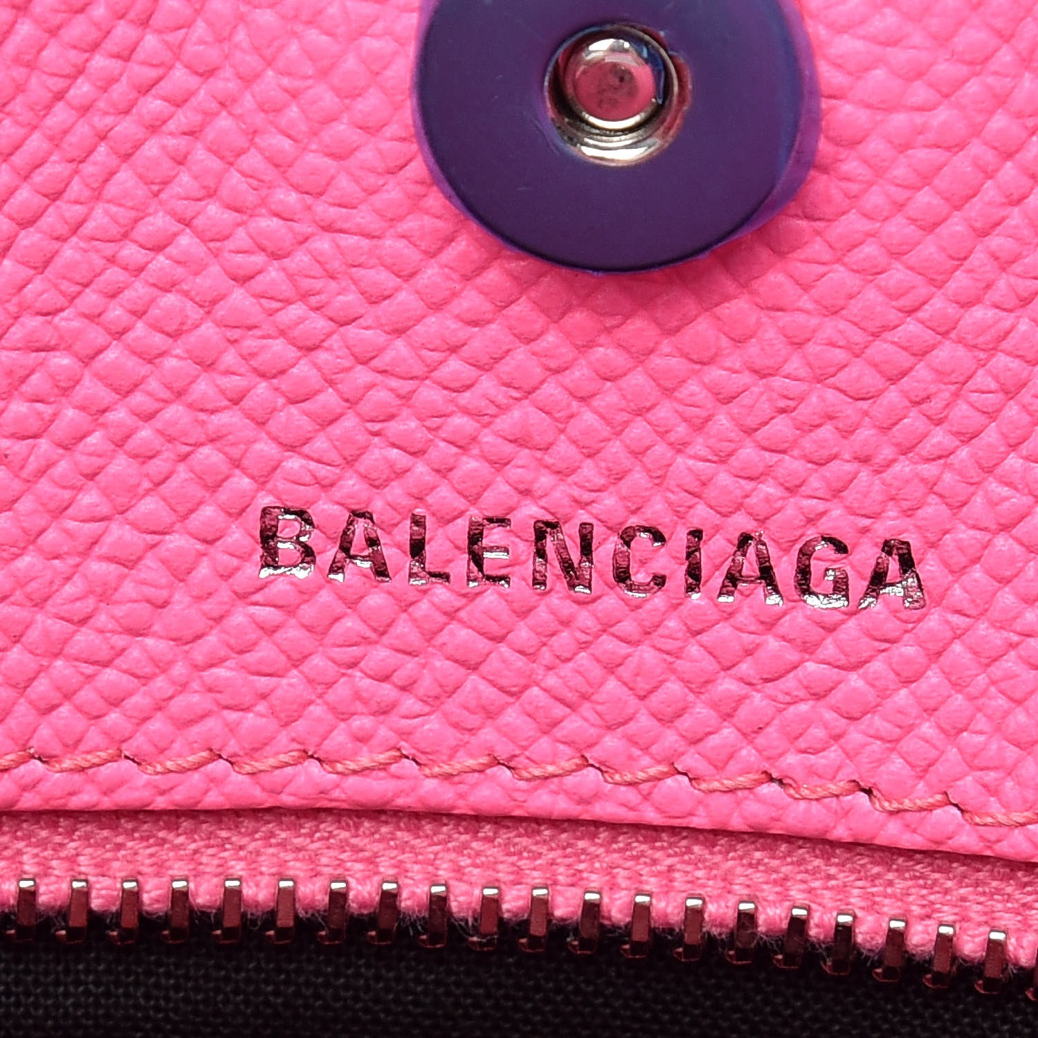 Balenciaga Grained Calfskin Ville Aj Tote XXS Acid Pink 9 of 9
