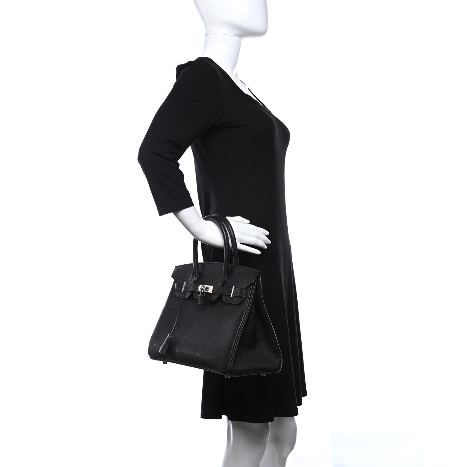 Hermes Ostrich Birkin 30 Black 2 of 33