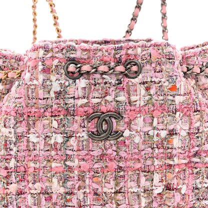 Chanel Tweed Calfskin Quilted Gabrielle Backpack Pink 8 of 11