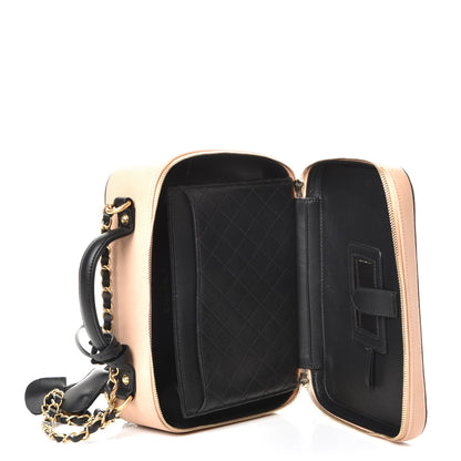 Chanel Caviar Quilted Large CC Filigree Vanity Case Beige Black 5 of 12