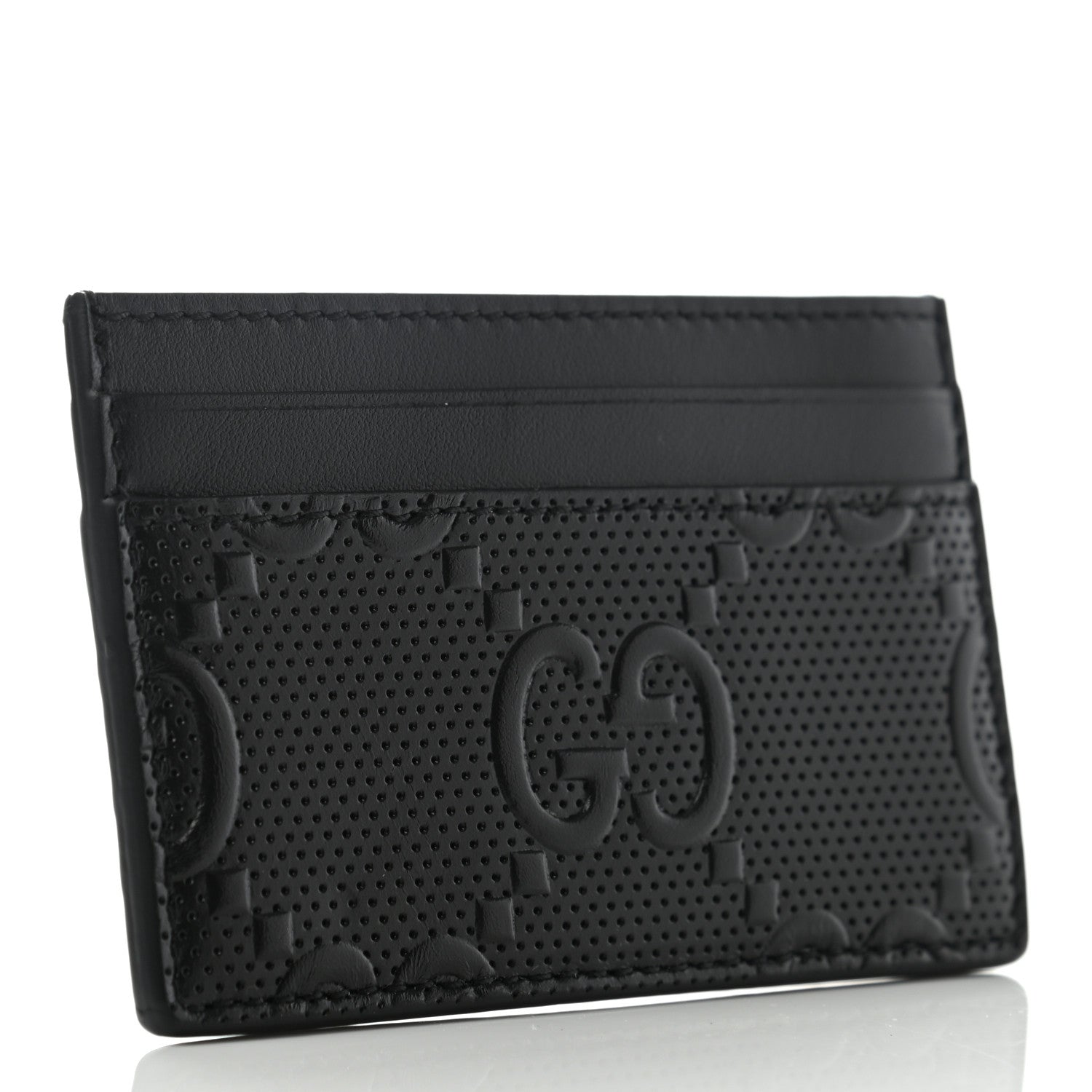 Gucci Calfskin GG Tennis Embossed Card Holder Black 3 of 6