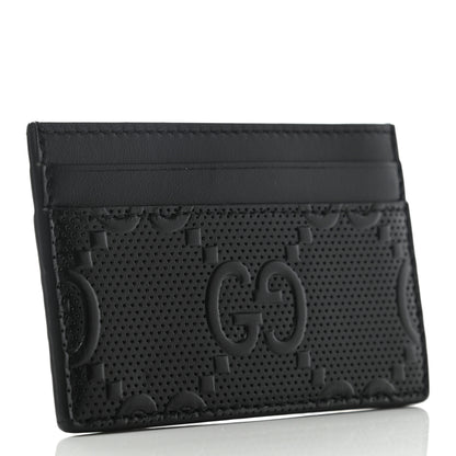 Gucci Calfskin GG Tennis Embossed Card Holder Black 3 of 6