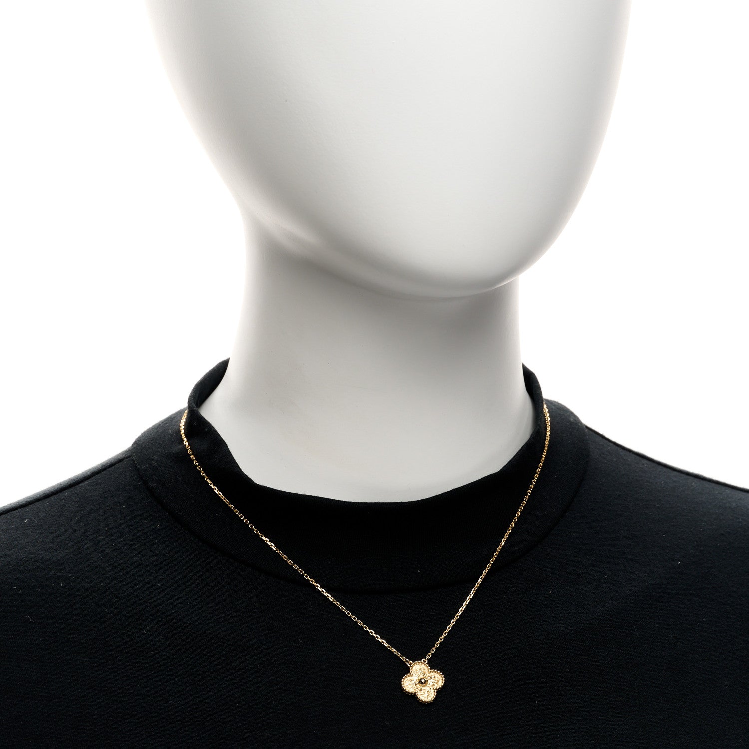 Van Cleef & Arpels 18K Yellow Gold Vintage Alhambra Pendant Necklace 2 of 5