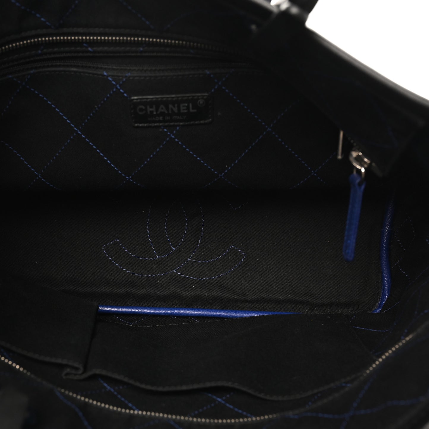 Grained Calfskin Shopping Fever Tote Blue