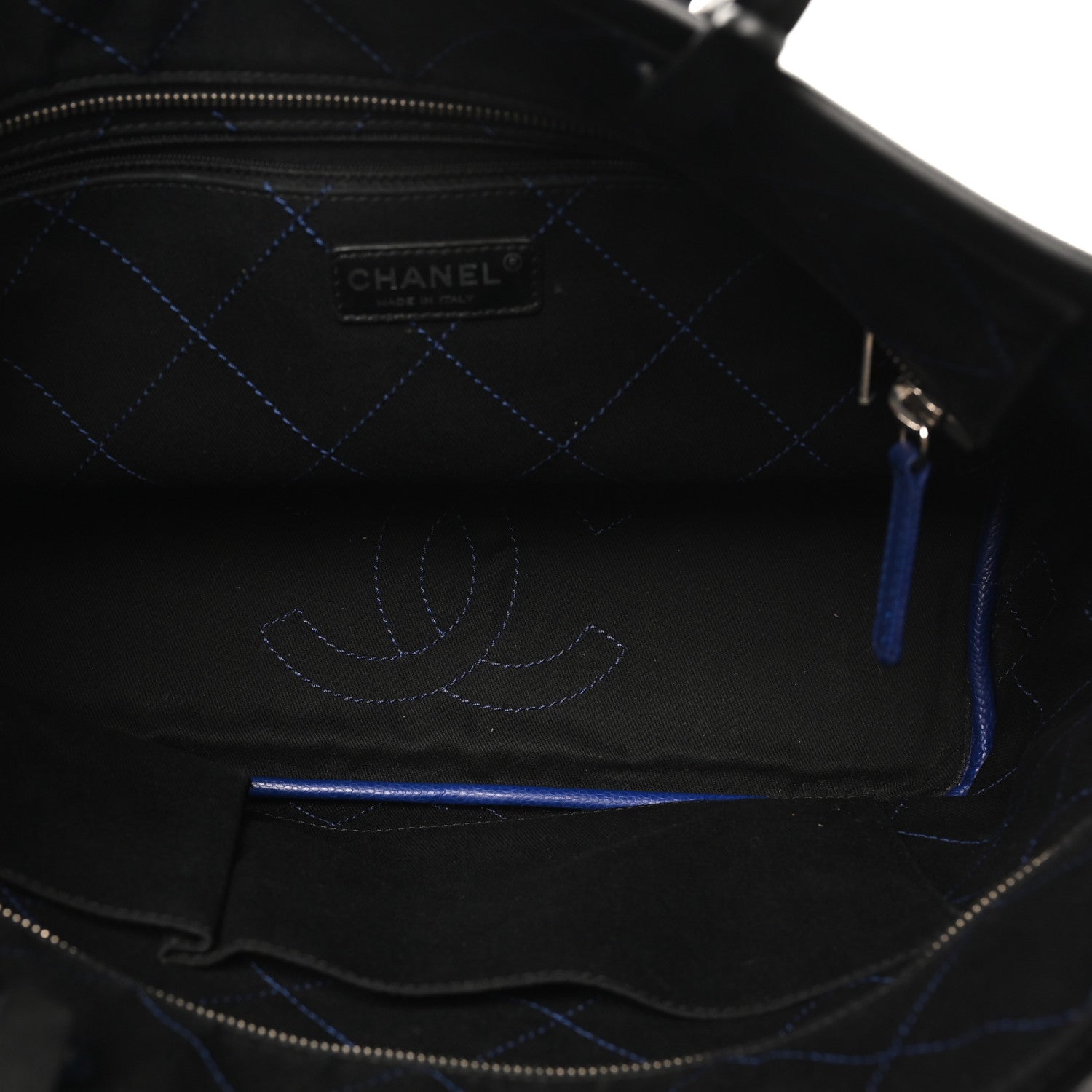 Chanel Grained Calfskin Shopping Fever Tote Blue 6 of 11