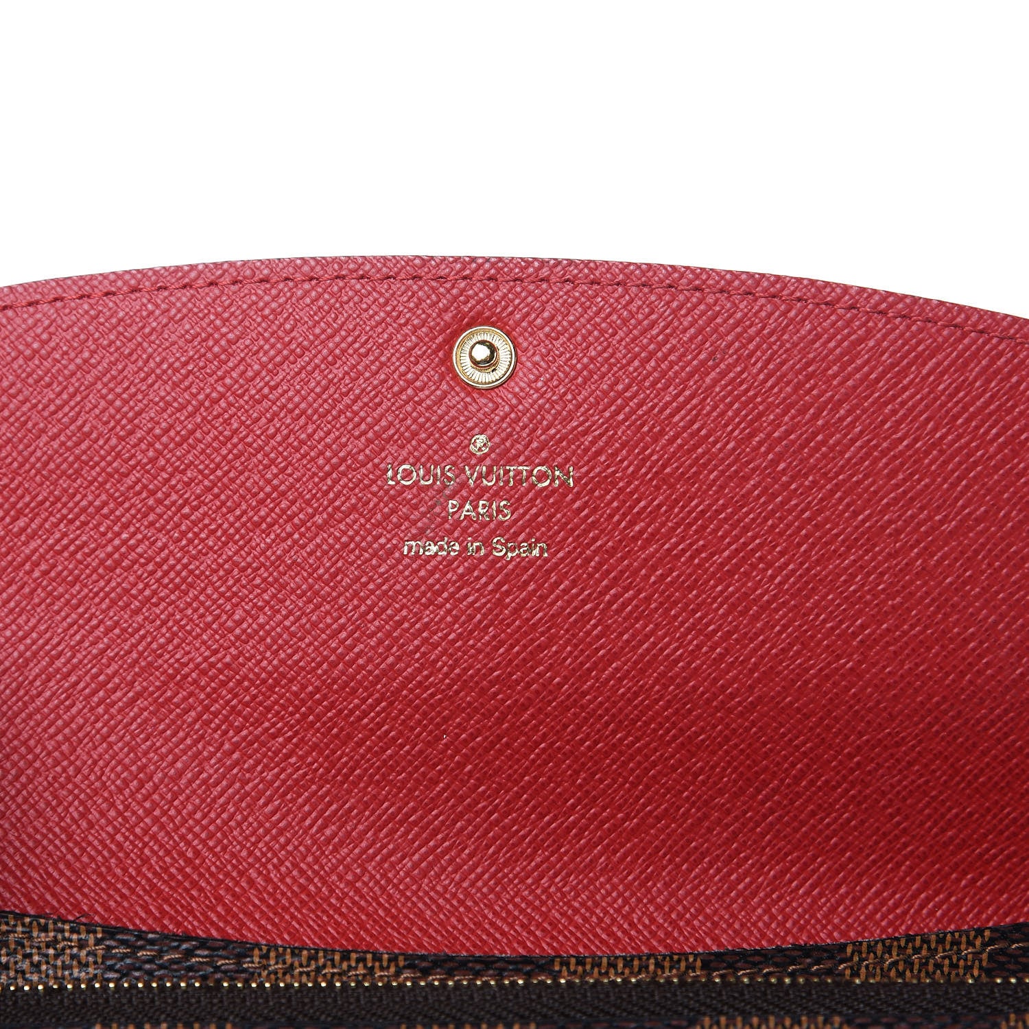Louis Vuitton Damier Ebene Emilie Wallet Red 6 of 8