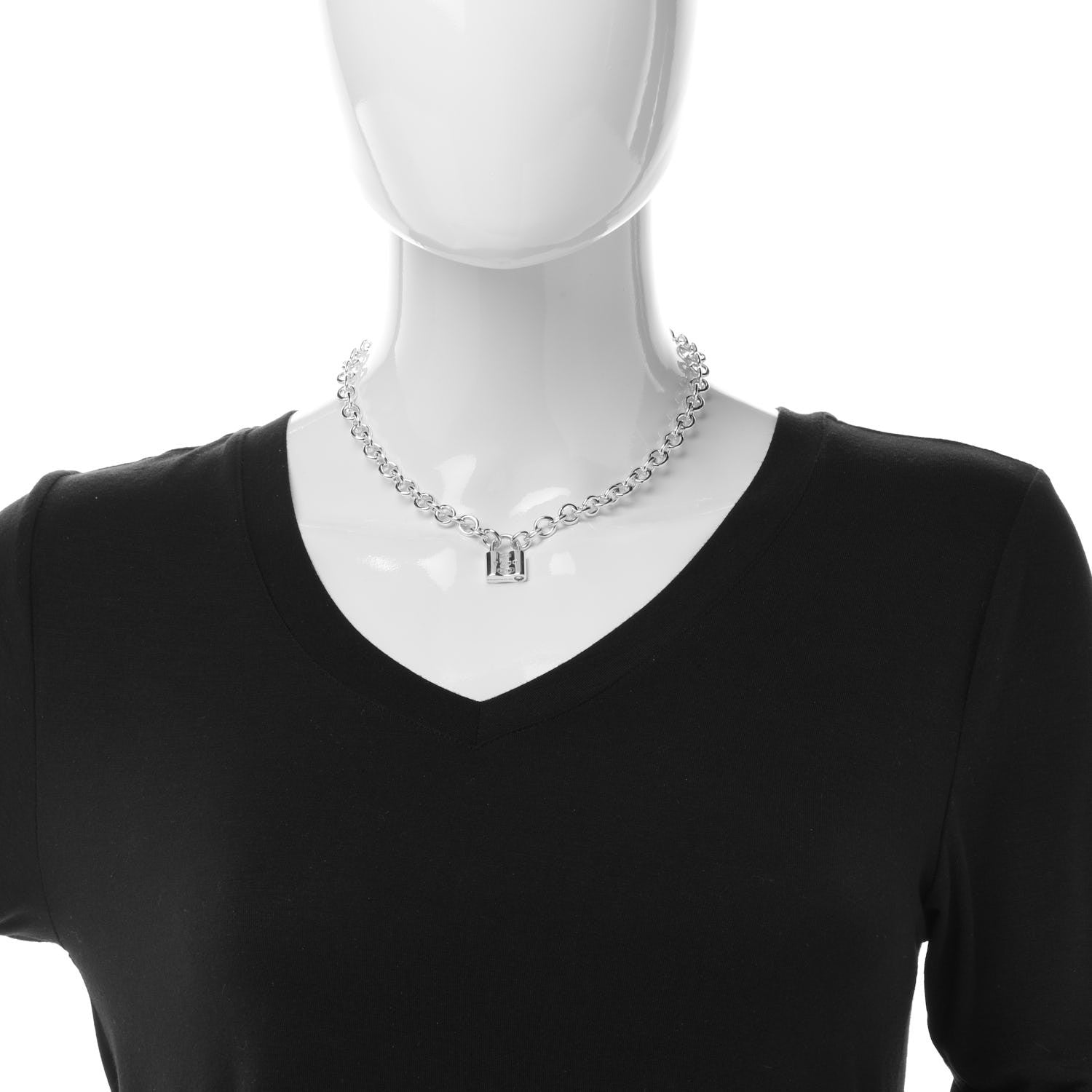 Tiffany Sterling Silver 1837 Lock Charm Necklace 2 of 5