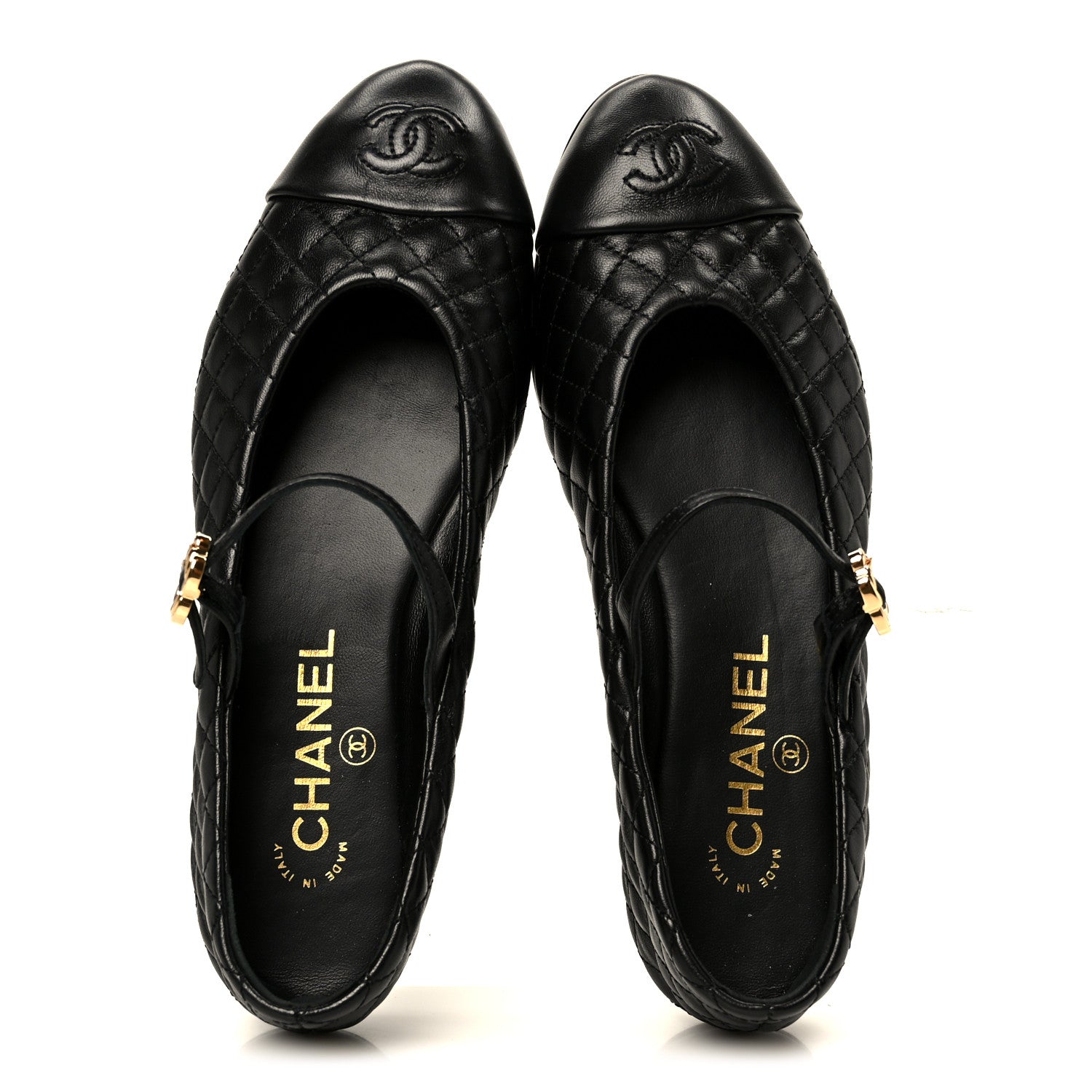 Chanel Lambskin Quilted Mary Jane Flats 36.5 Black 2 of 10