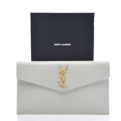 Saint Laurent Smooth Shiny Calfskin Uptown Pouch Crema Soft 10 of 10