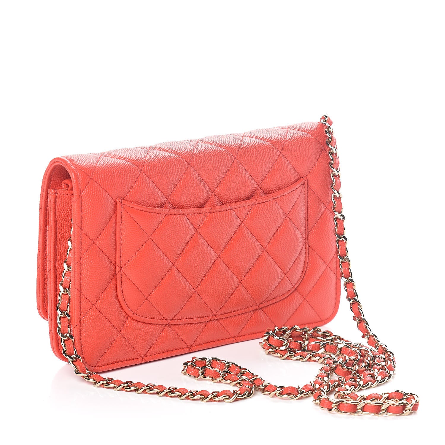 Chanel Caviar Quilted Wallet on Chain WOC Red 3 of 11