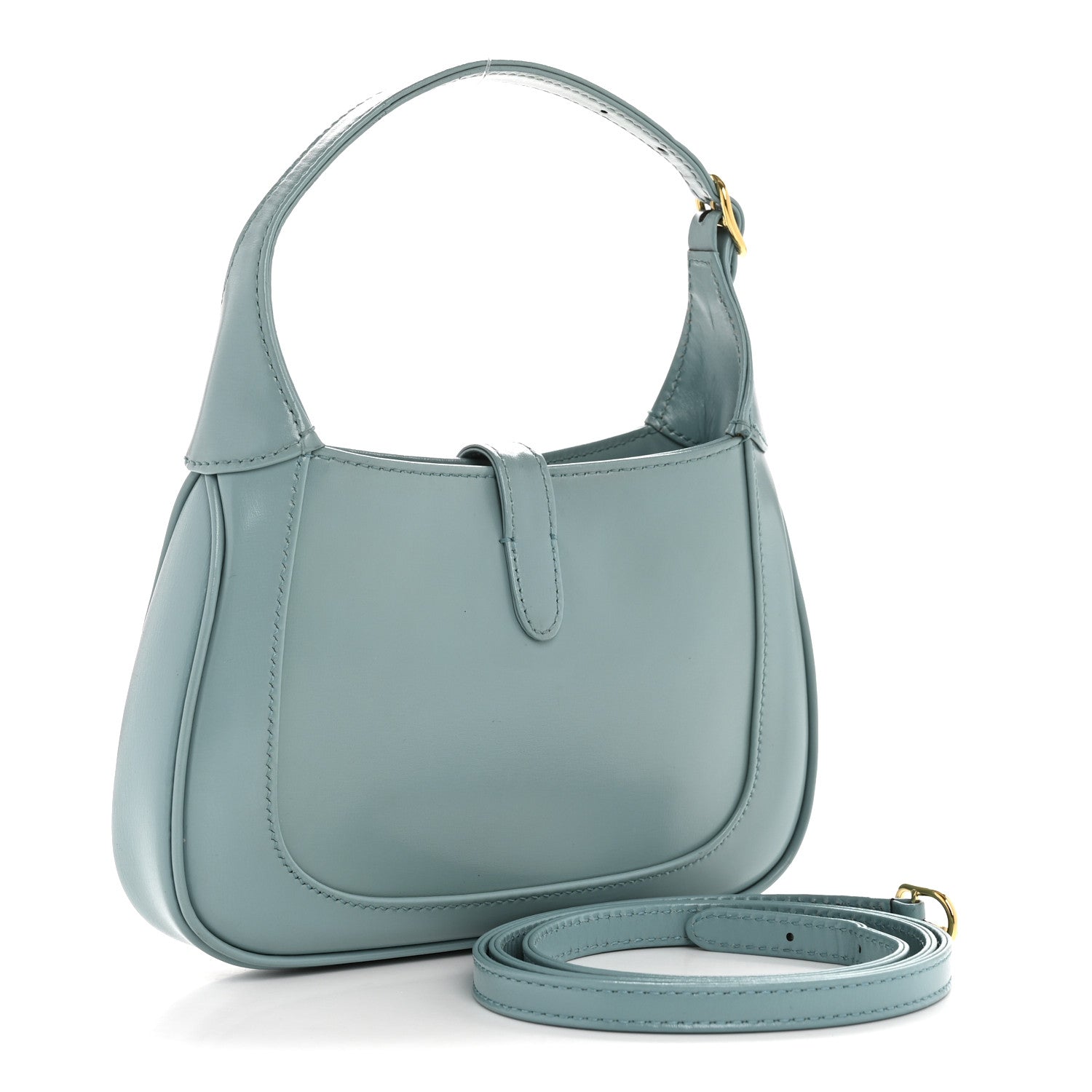 Gucci Boarded Dyana Lux Calfskin Mini Jackie 1961 Hobo Dusty Azure