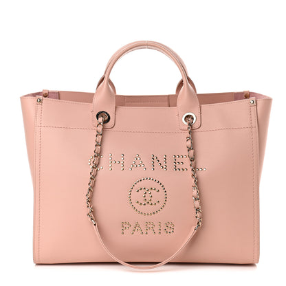 Chanel Caviar Medium Studded Deauville Tote Light Pink 1 of 10