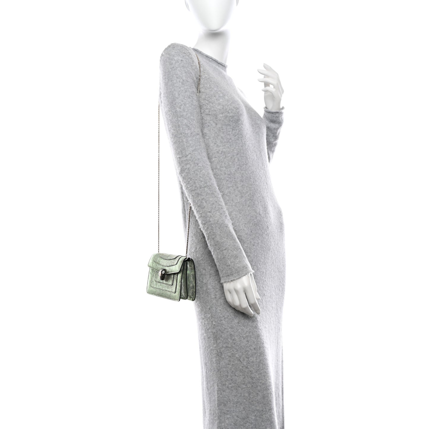 Metallic Karung Serpenti Forever Crossbody Mint