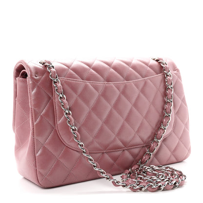 Chanel Iridescent Lambskin Quilted Jumbo Double Flap Light Purple 3 of 11