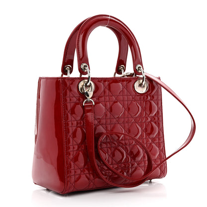 Christian Dior Patent Cannage Medium Lady Dior Red 3 of 11
