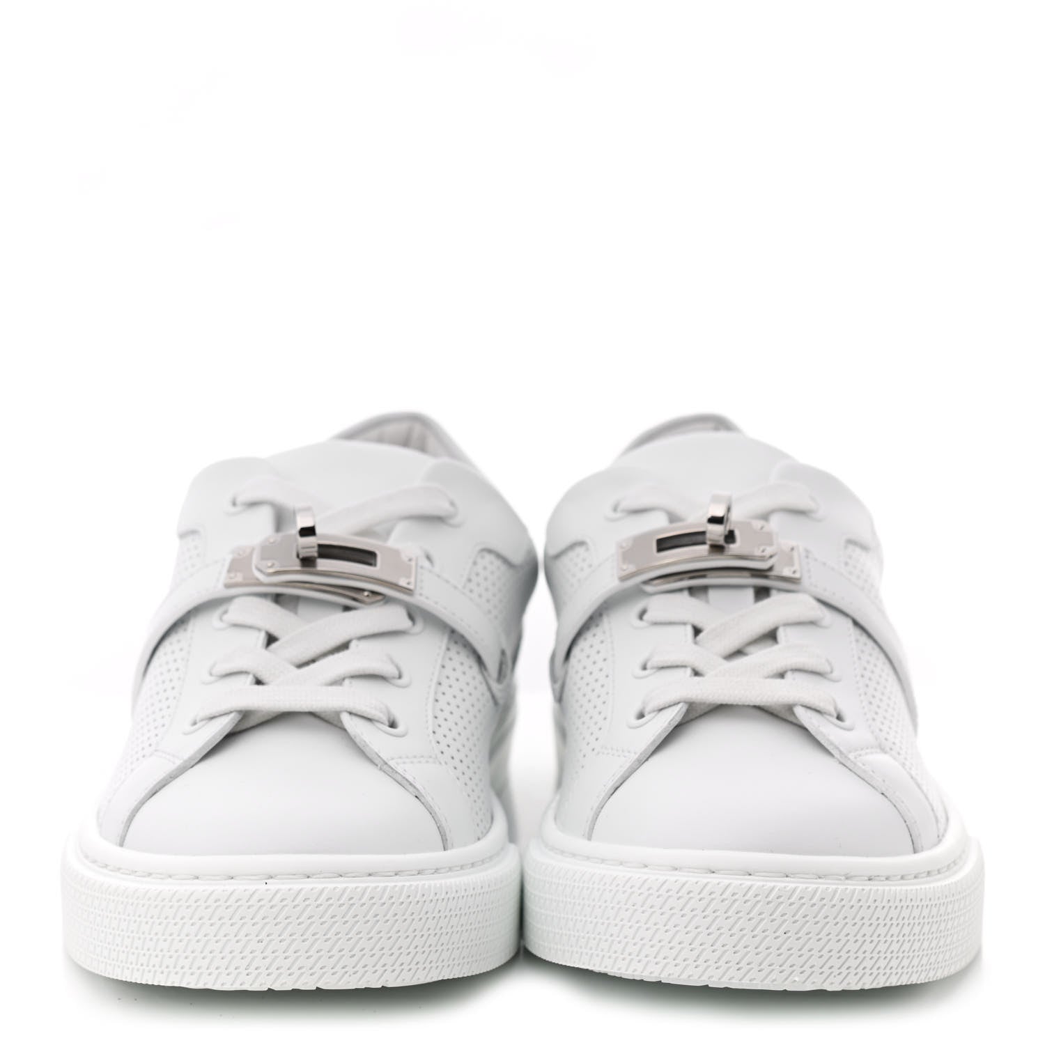 Hermes Calfskin Perforated Day Sneakers 36.5 White 2 of 9