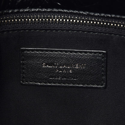 Saint Laurent Crinkled Calfskin Matelasse Monogram Medium Niki Chain Satchel Black 6 of 8