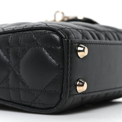 Christian Dior Lambskin Cannage Micro Lady Dior Black 9 of 10