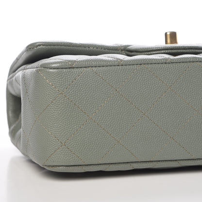 Chanel Iridescent Caviar Quilted Mini Rectangular Flap Green 5 of 9