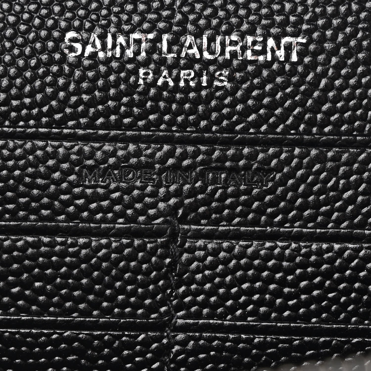 Saint Laurent Grain De Poudre Matelasse Chevron Monogram Chain Wallet Black 8 of 12