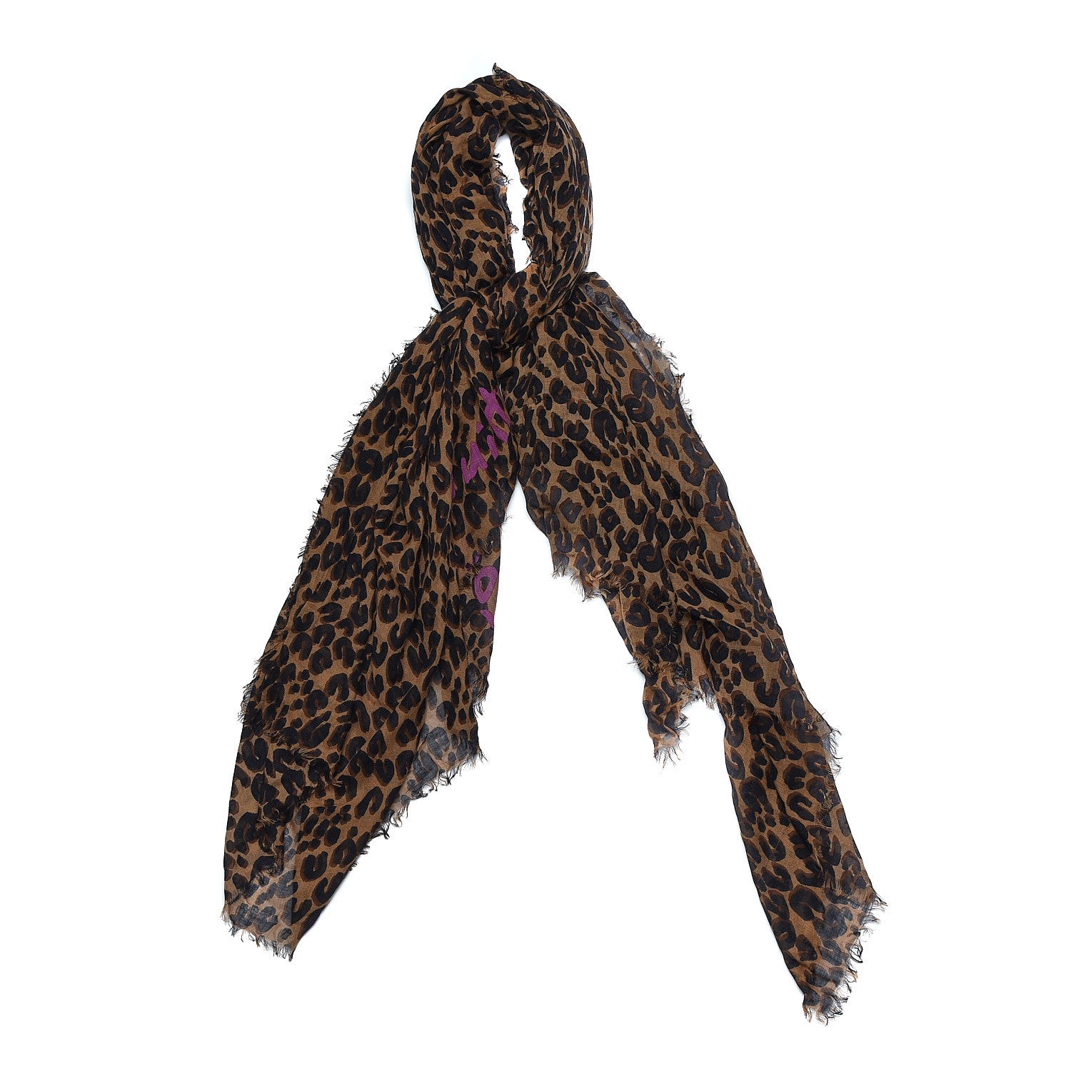 Louis Vuitton Cashmere Silk Leopard Etole Stole Marron 1 of 5