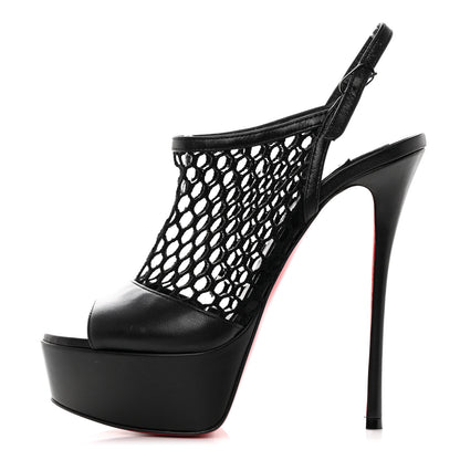 Christian Louboutin Kid Resille Plougesta Alta 150 Sandals 37 Black 1 of 7