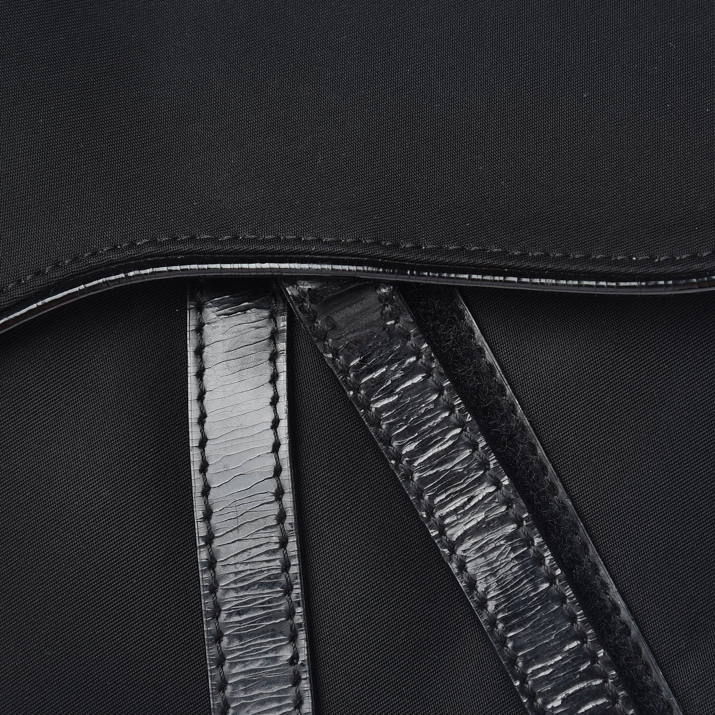 Nylon Double Saddle Bag Black
