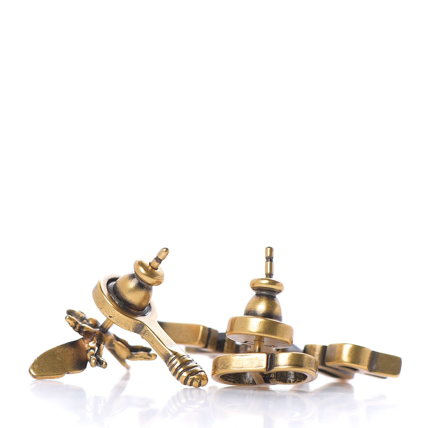 Christian Dior Metal J'Adior Earrings Aged Gold 2 of 3
