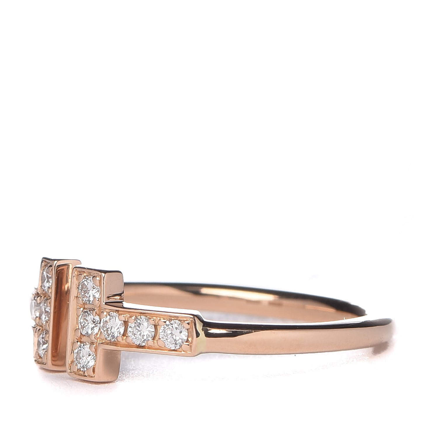 18K Rose Gold Diamond T Wire Ring 49 5