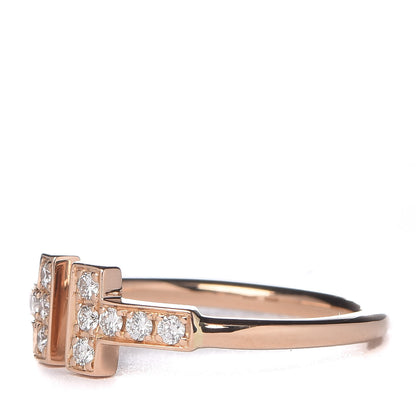 Tiffany 18K Rose Gold Diamond T Wire Ring 49 5 3 of 6