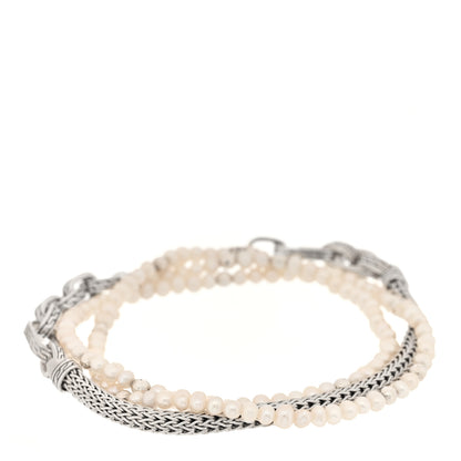 John Hardy Sterling Silver Freshwater Cultured Pearl Convertible Wrap Bracelet 2 of 3