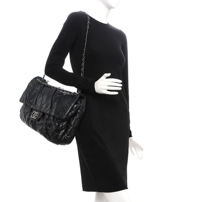 Chanel Glazed Calfskin Twisted Maxi Flap Black 2 of 7