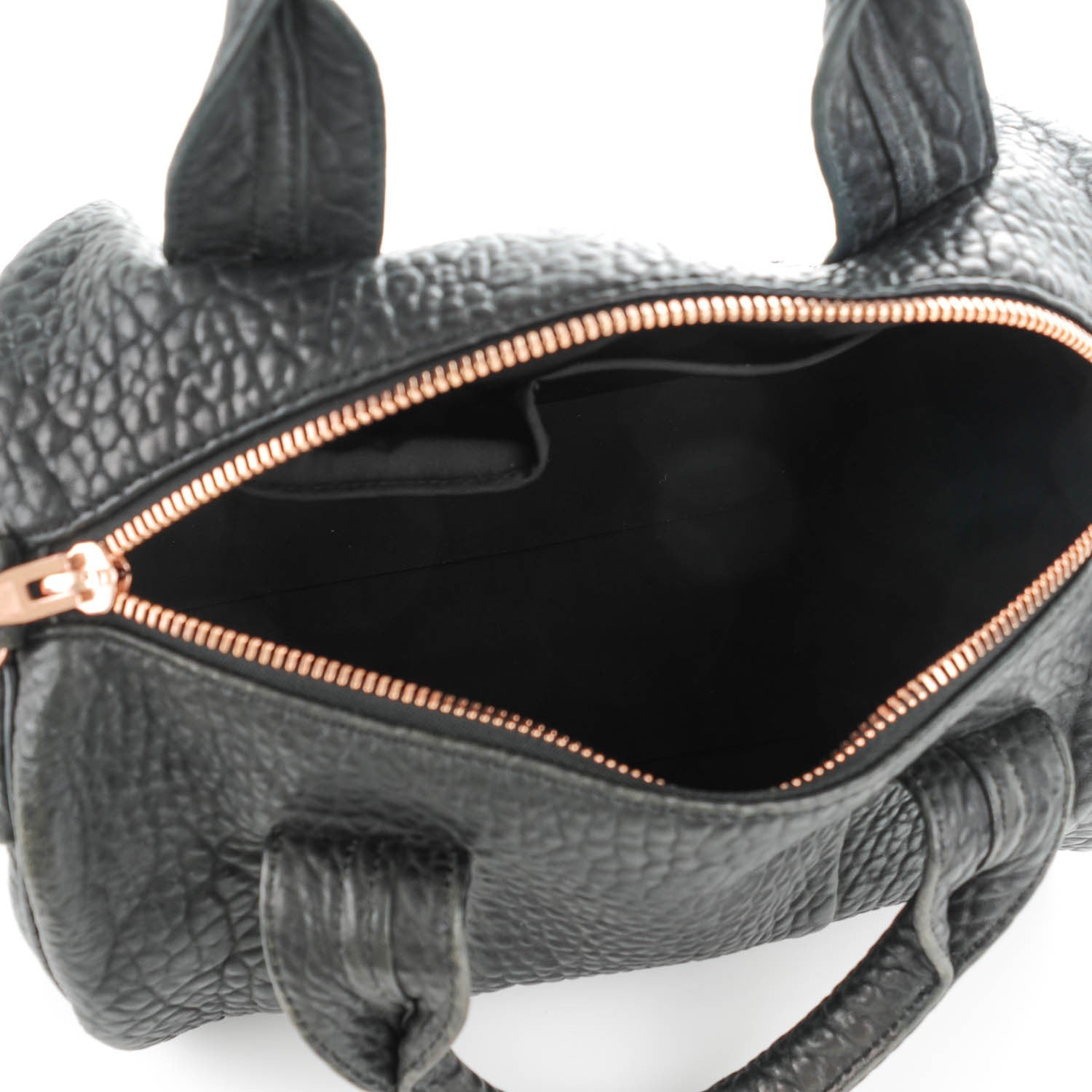 Alexander Wang Pebbled Lambskin Rocco Black Rose Gold Hardware 5 of 10