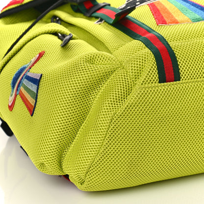 Gucci Mesh Web Hollywood Embroidered Double Buckle Backpack Anis Multicolor Black 8 of 9