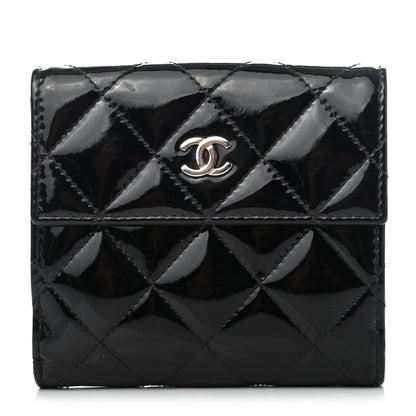 Chanel Patent Quilted Compact French Flap Wallet Black 1 of 4