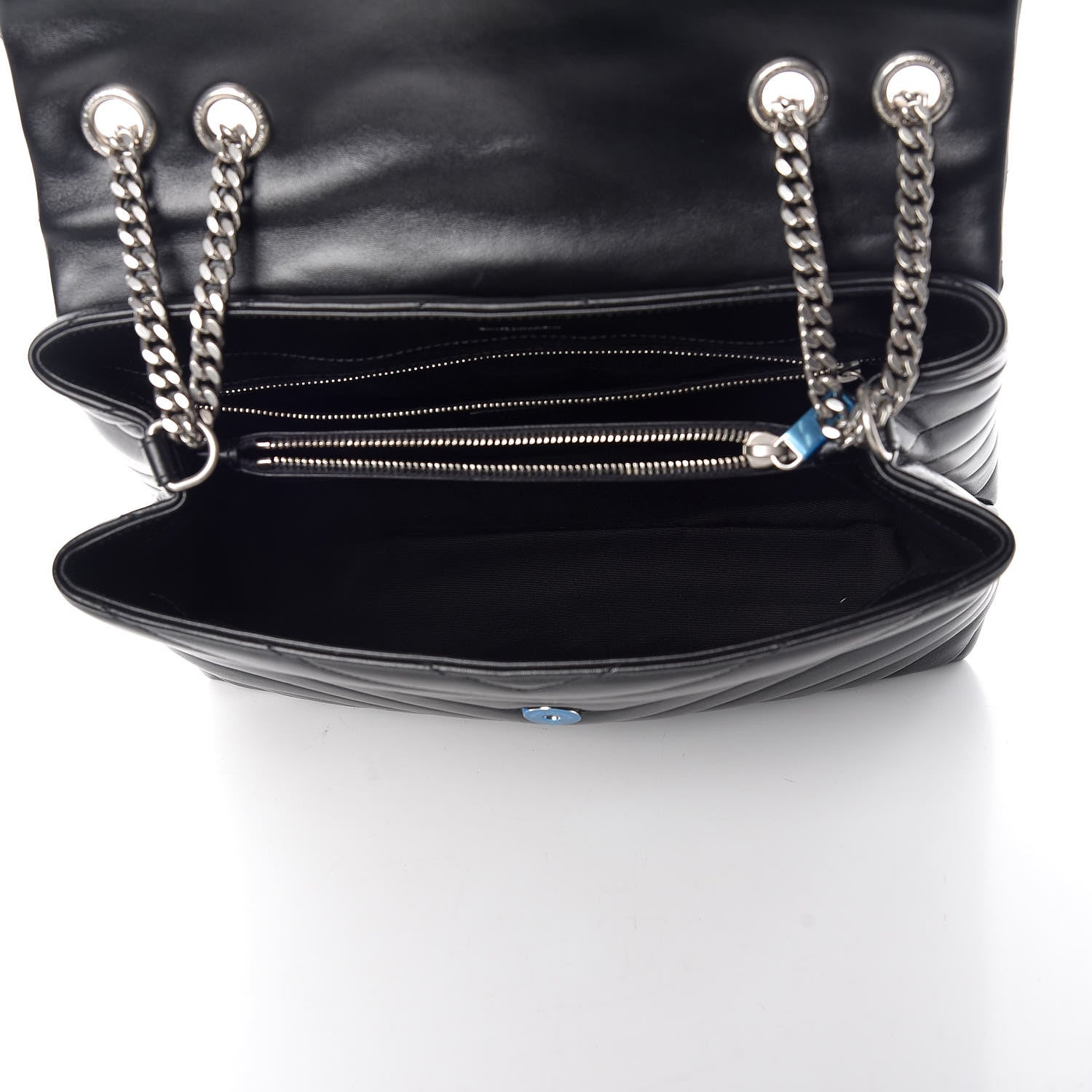 Saint Laurent Calfskin Y Quilted Monogram Medium Loulou Chain Satchel Black 8 of 12