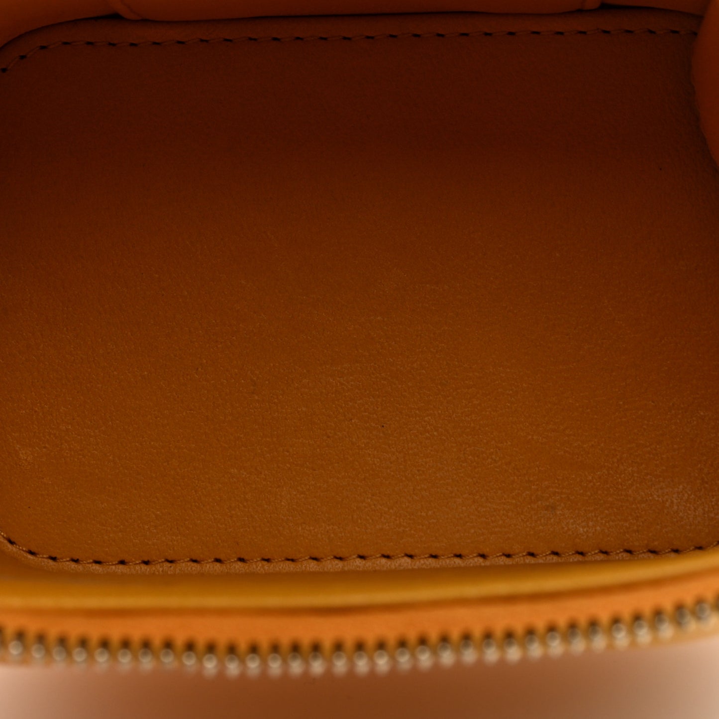 Lambskin Quilted Top Handle Mini Vanity Case With Chain Yellow