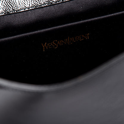 Saint Laurent Textured Patent Monogram Large Belle De Jour Clutch Black 6 of 7