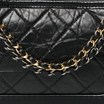 Chanel Aged Calfskin Quilted Small Gabrielle Logo Hobo Black 8 of 10