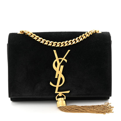 Saint Laurent Suede Small Classic Monogram Kate Tassel Satchel Black 1 of 12
