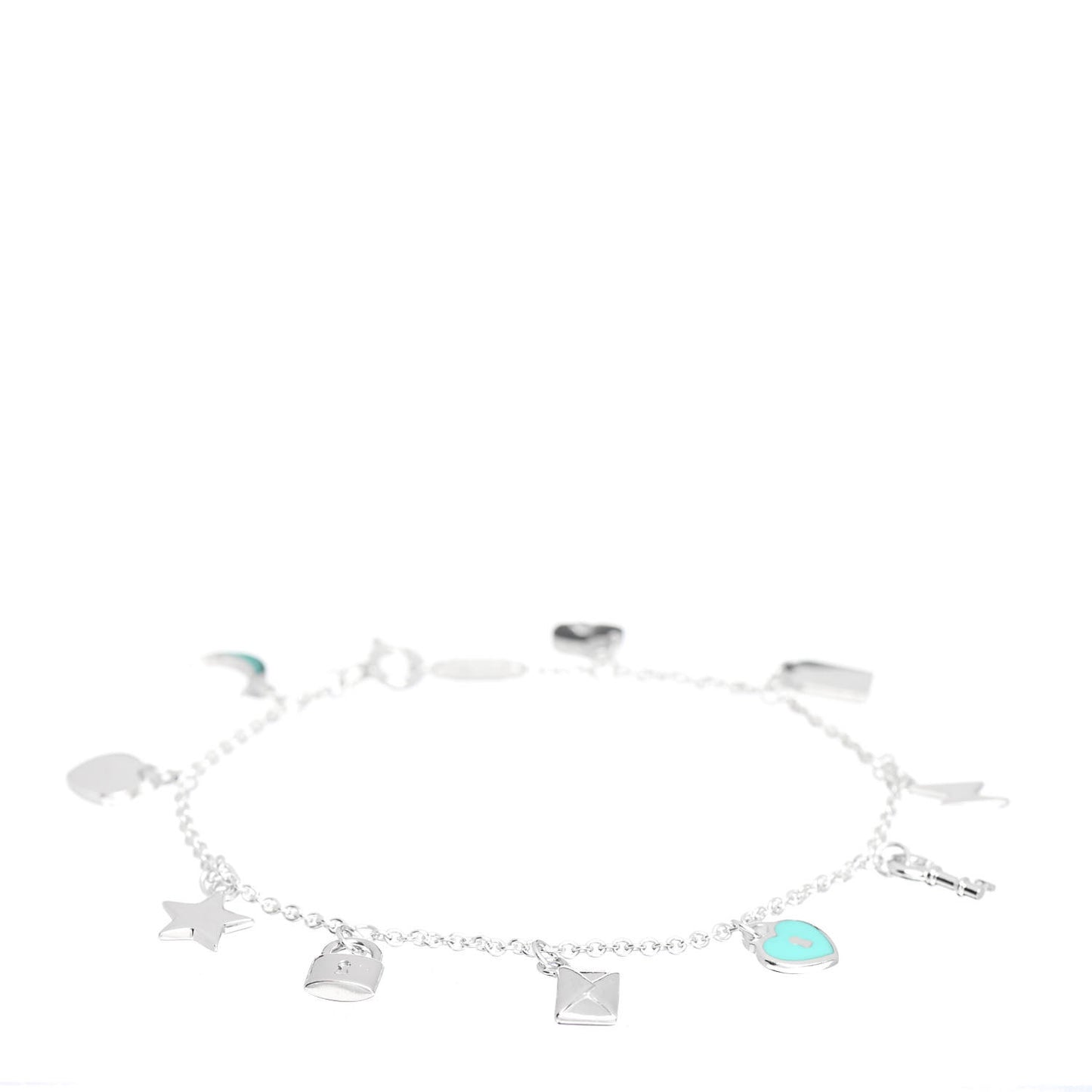 Sterling Silver Enamel Love Notes Charm Bracelet Blue